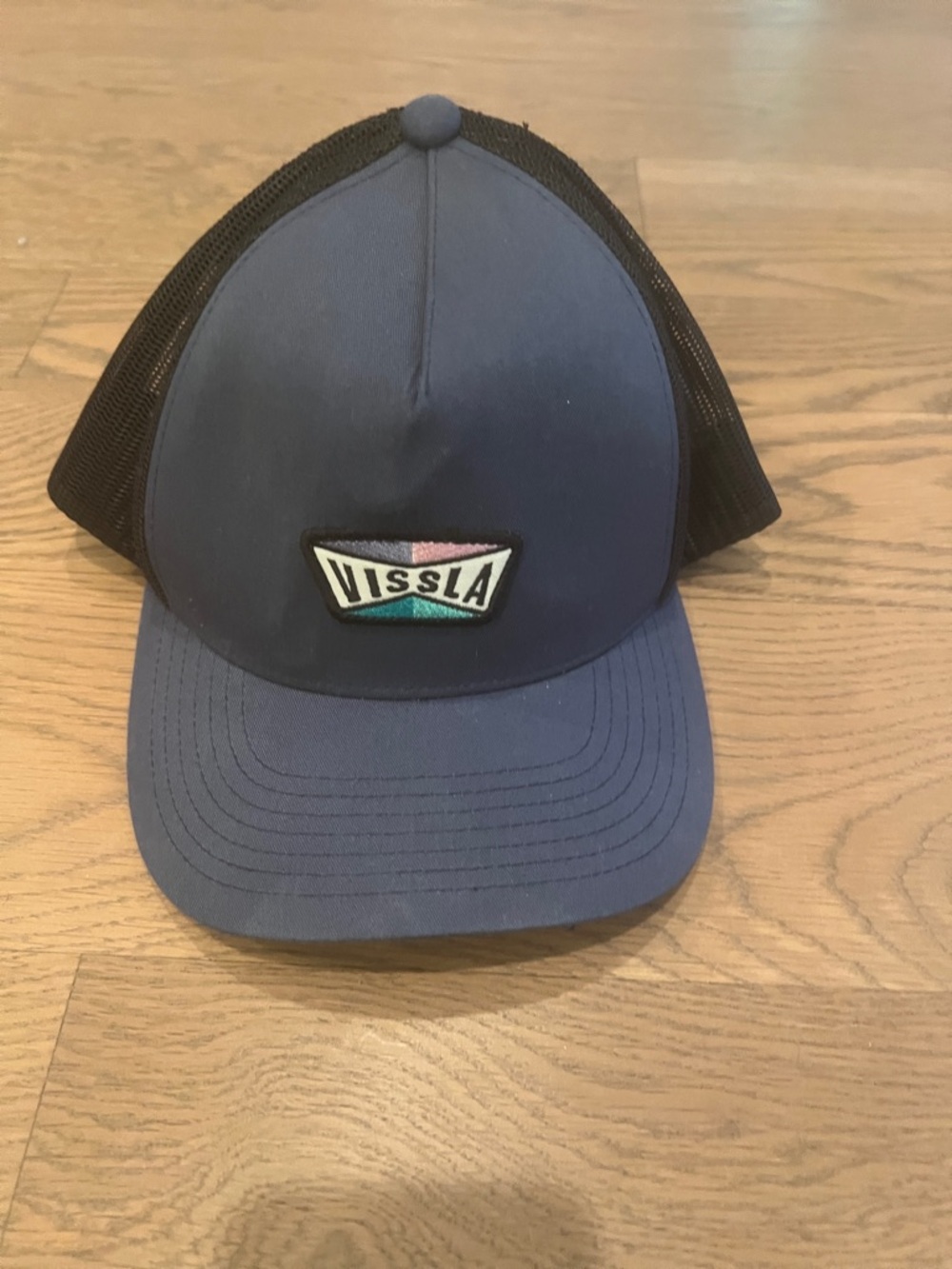 VISSLA Blue Front Trucker Hat with Black Mesh